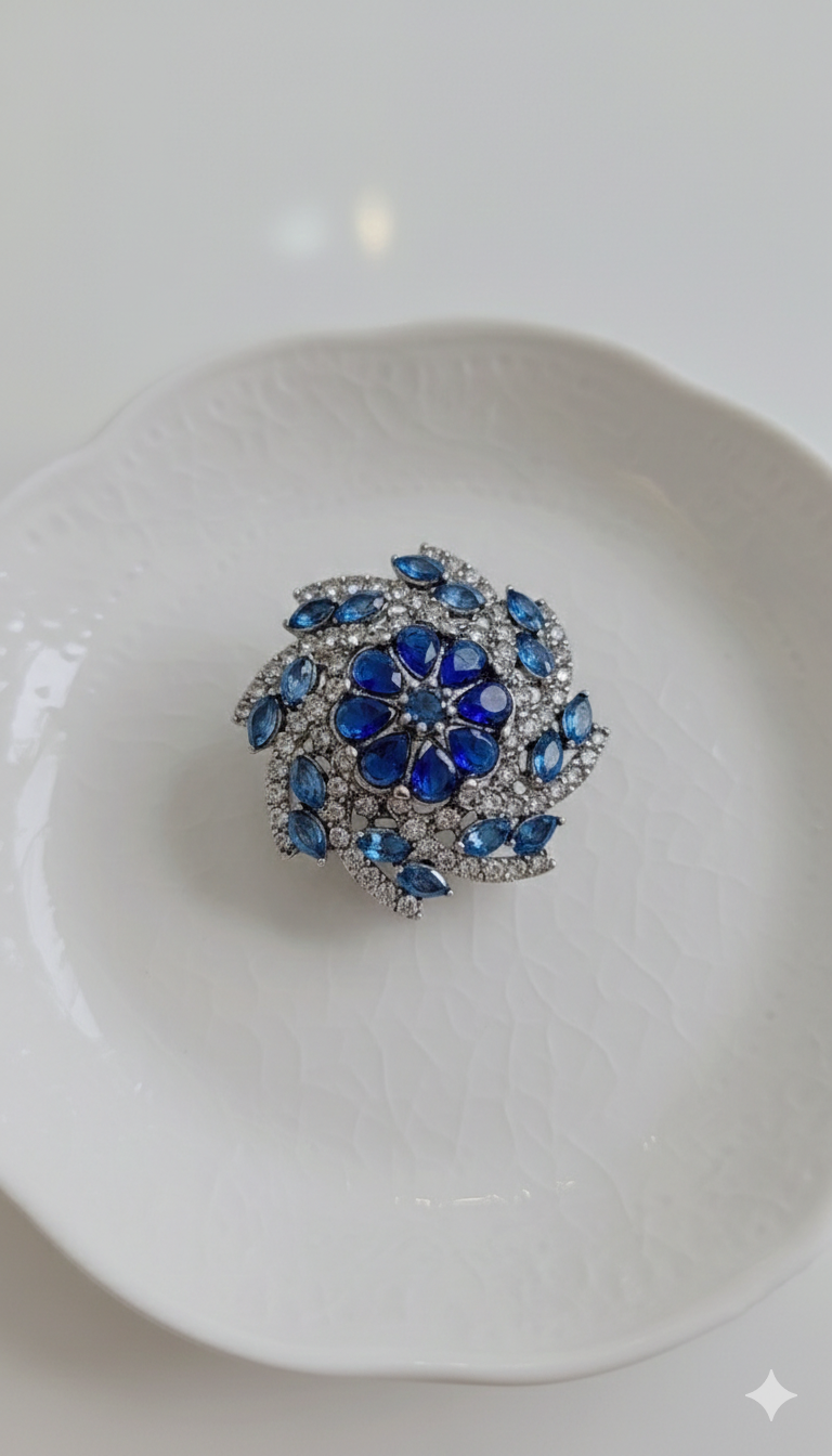 Crystal Wave Rings (Adjustable)