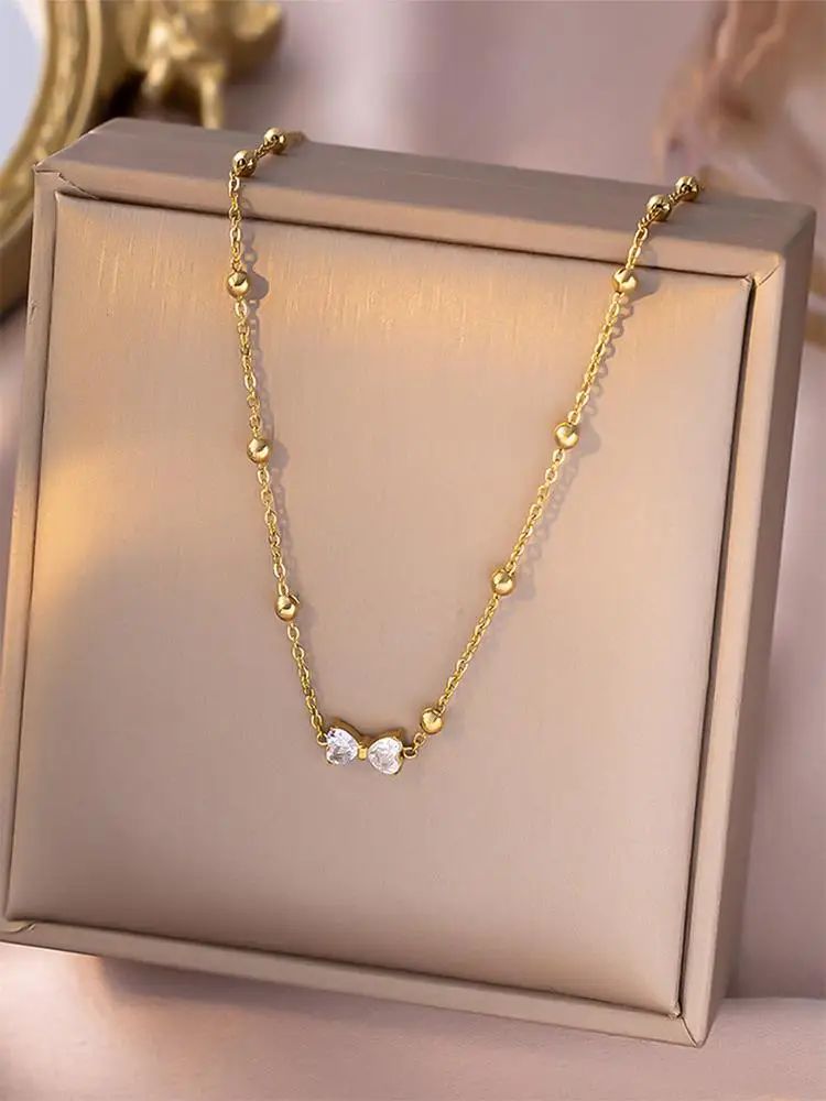 Bow Zircon necklace