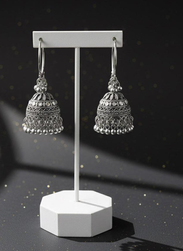 Areej Mughal Silver Jhumkay