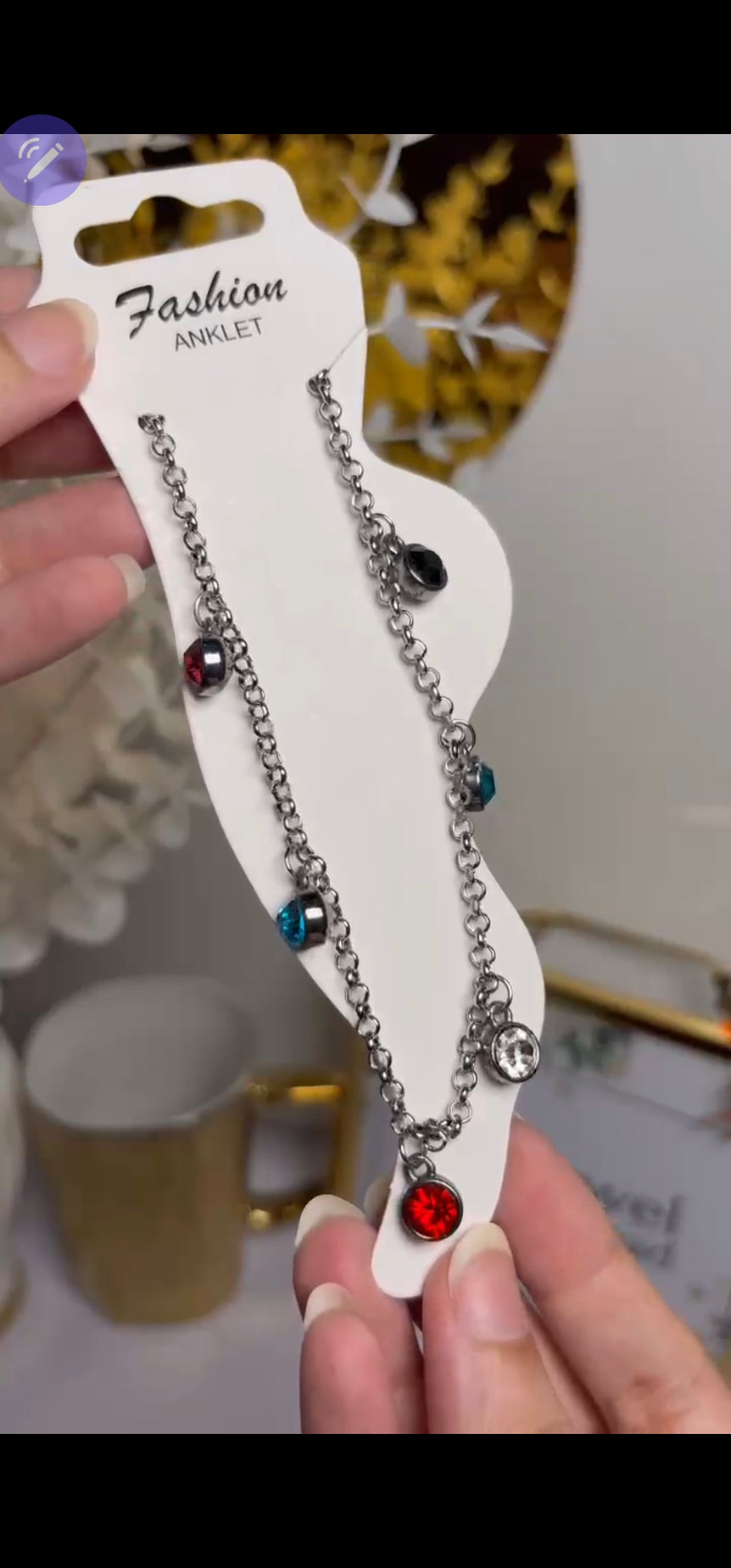 Charm drop anklet