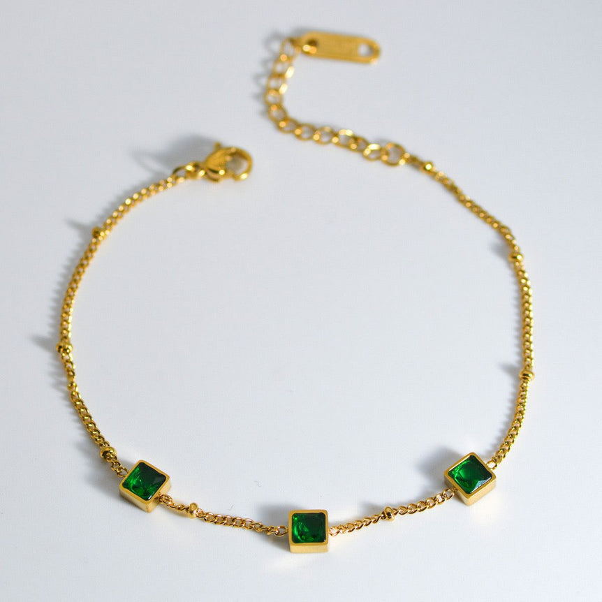 Green Emerald Zircon Bracelet