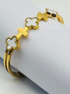 Clover Golden & White Handcuff