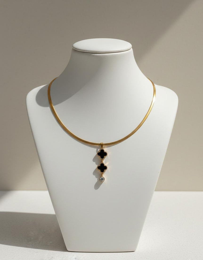 Clover locket chain stainless steel