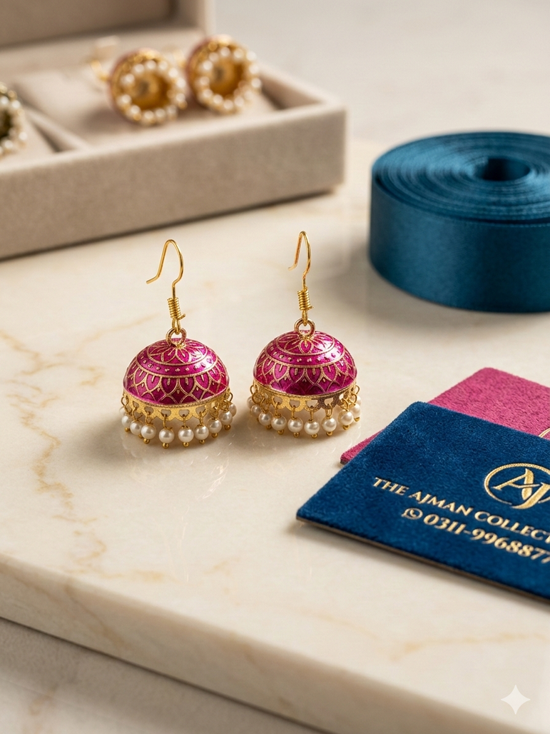 Banarasi Indian jhumkay(light weight)