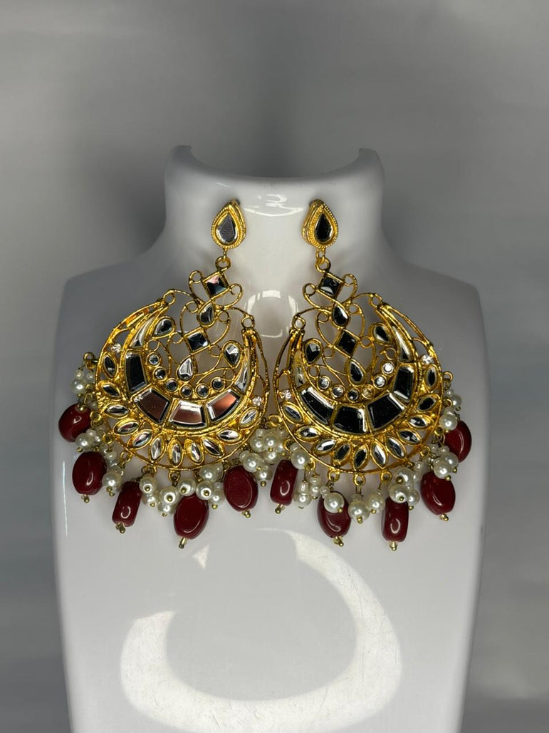 Kundan Mirror Shine Jhumkay