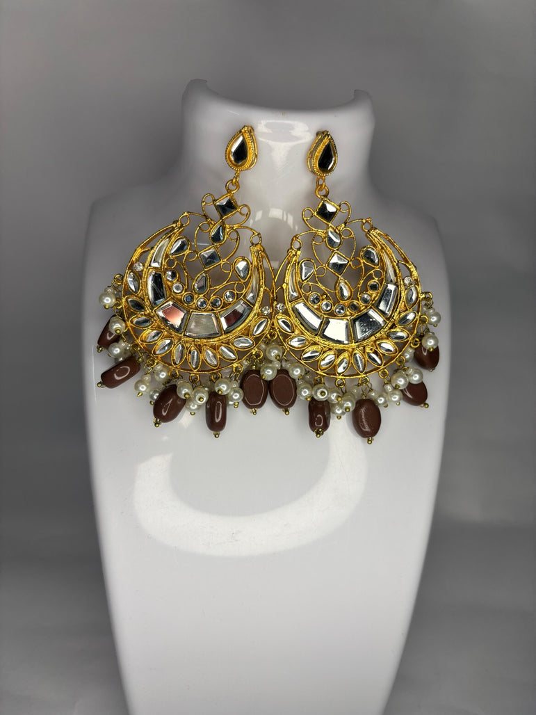 Kundan Mirror Shine Jhumkay