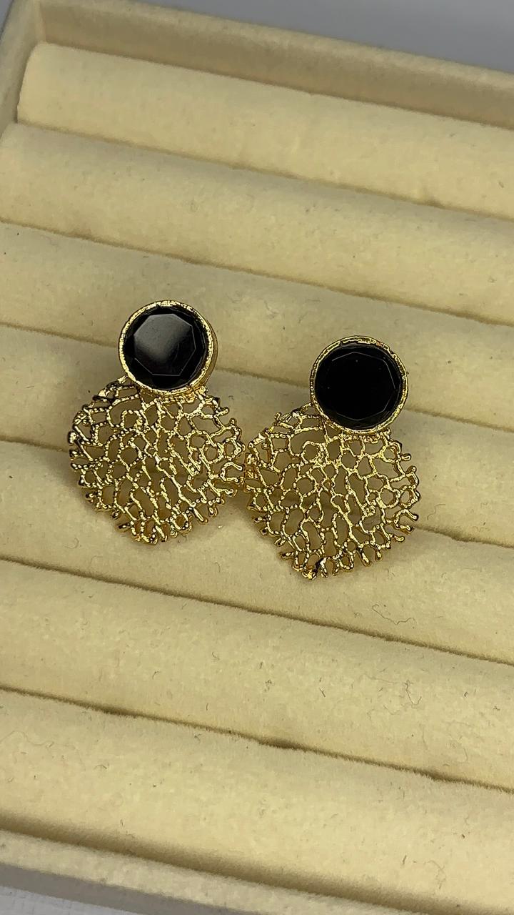 Golden Leaf Glow Studs