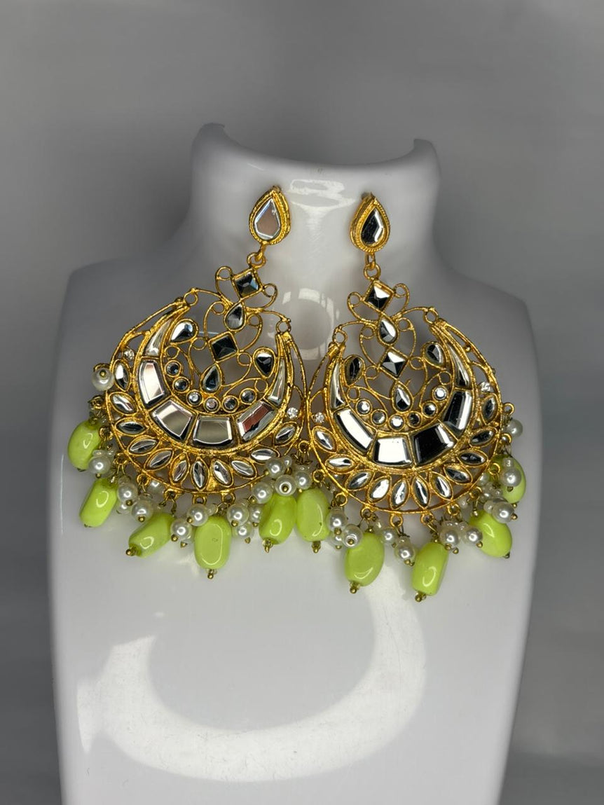 Kundan Mirror Shine Jhumkay