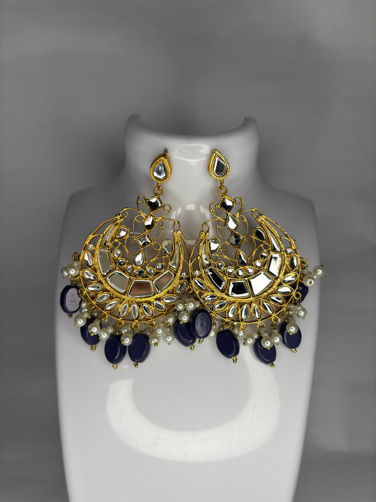 Kundan Mirror Shine Jhumkay
