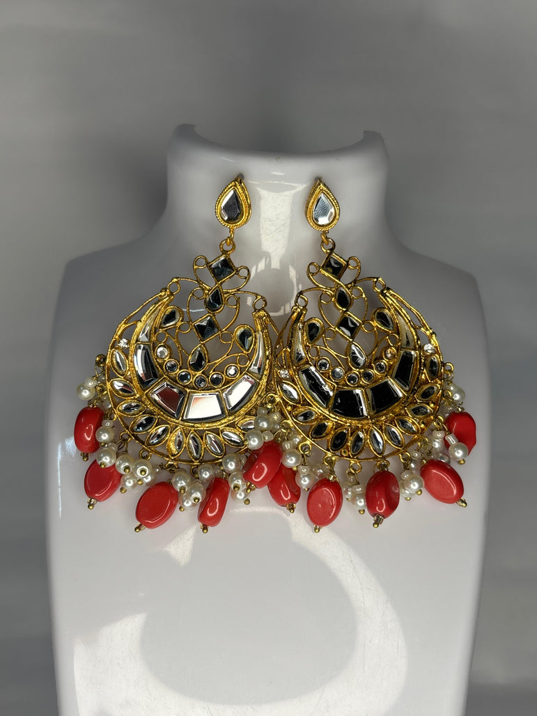 Kundan Mirror Shine Jhumkay