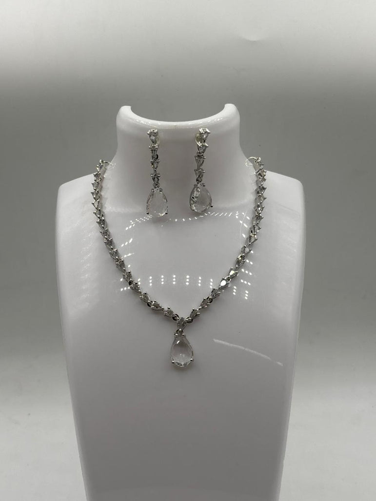 American Diamond Locket Set