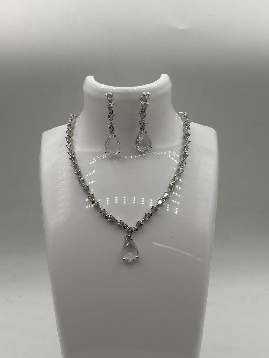 American Diamond Locket Set