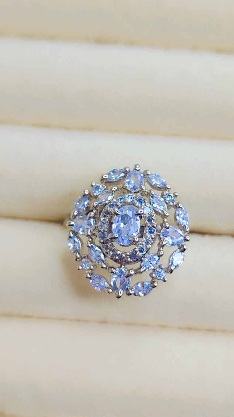 American diamond round adjustable rings