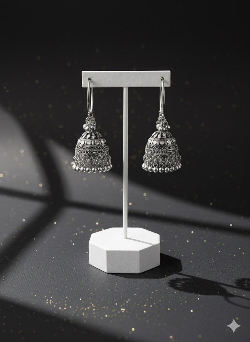 Areej Mughal Silver Jhumkay