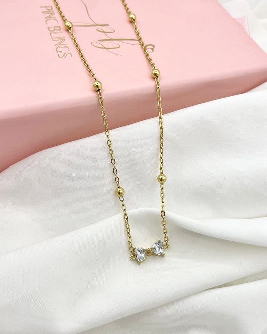 Bow Zircon necklace