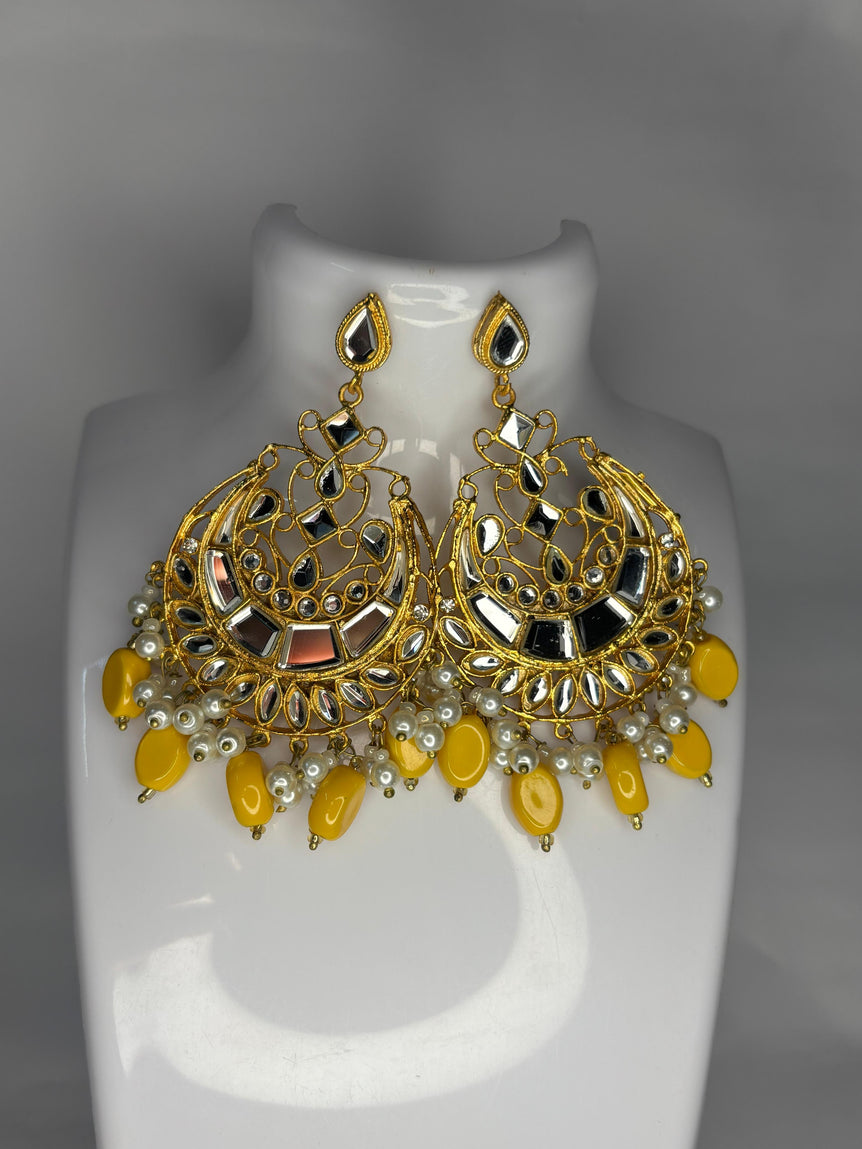 Kundan Mirror Shine Jhumkay
