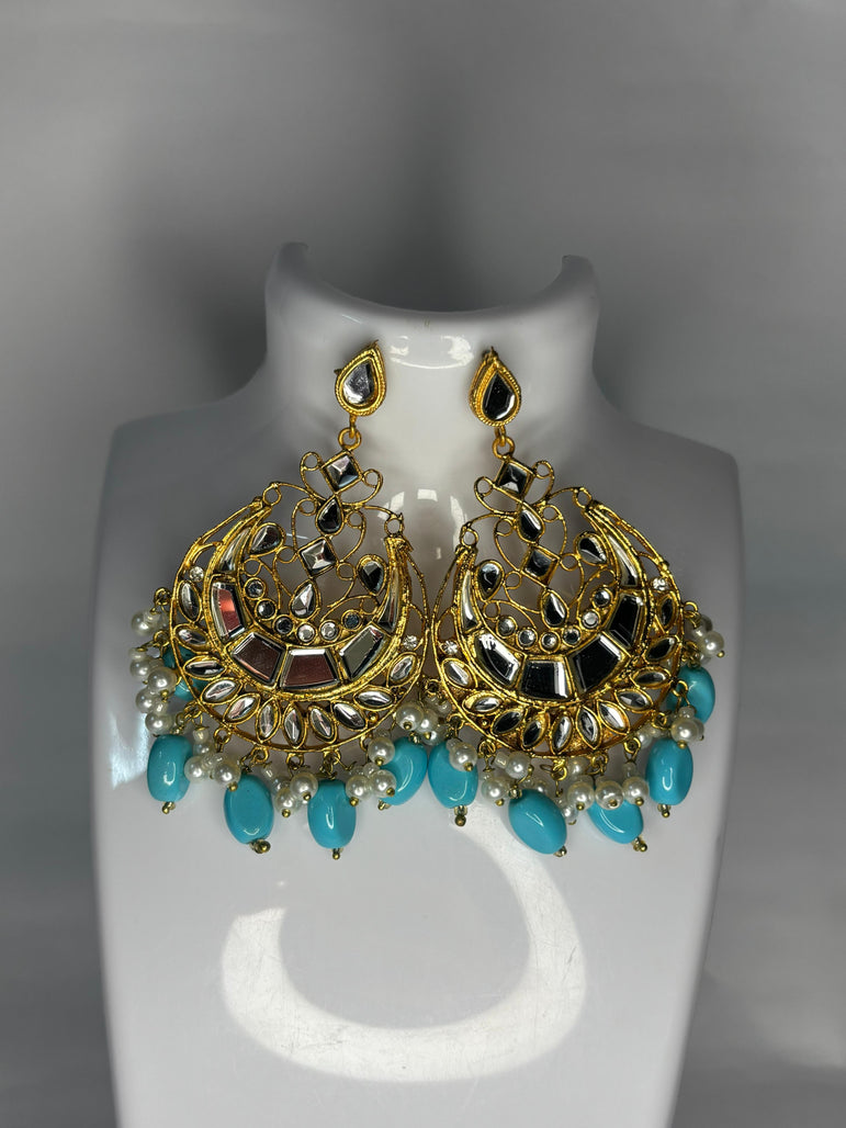 Kundan Mirror Shine Jhumkay
