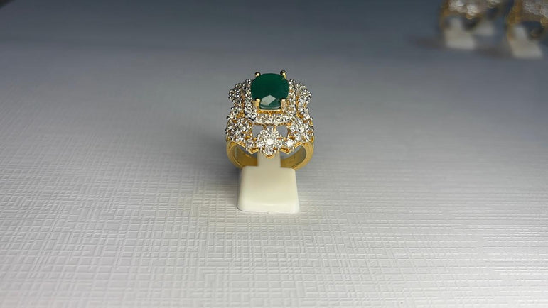 Golden Crystal Ring