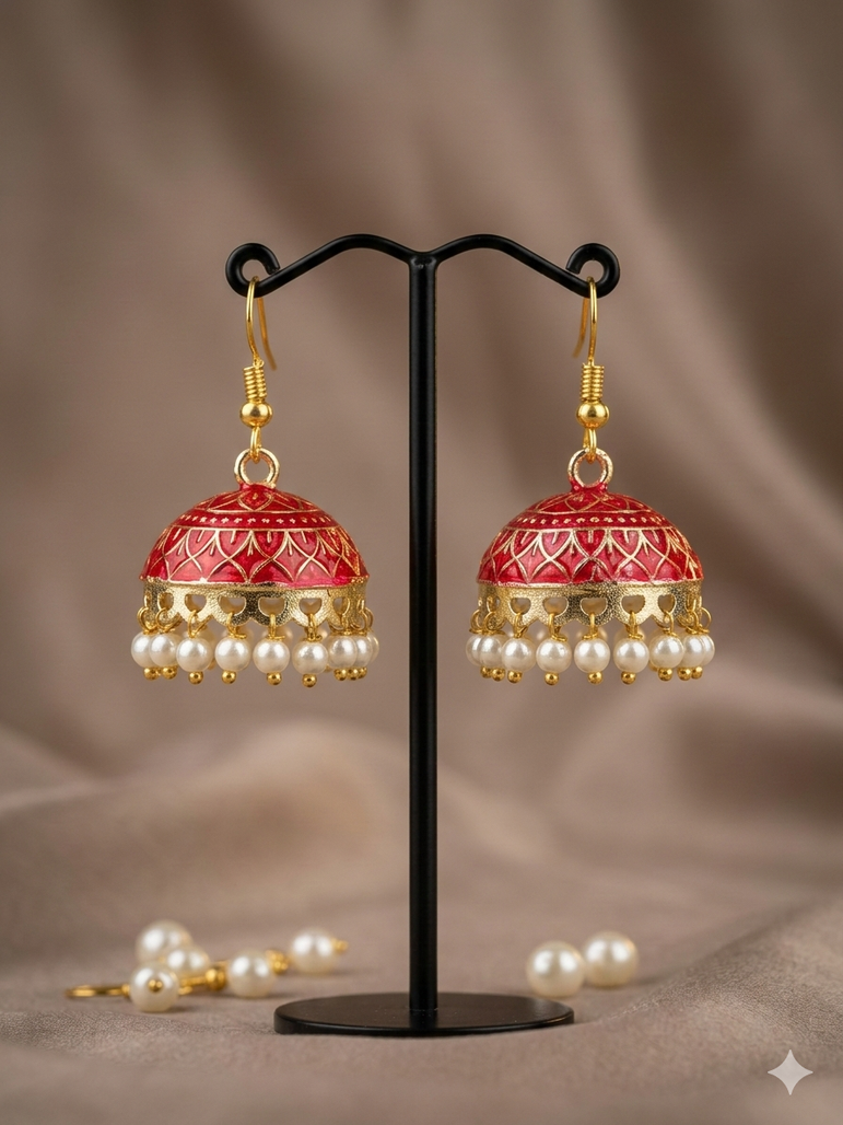 Banarasi Indian jhumkay(light weight)