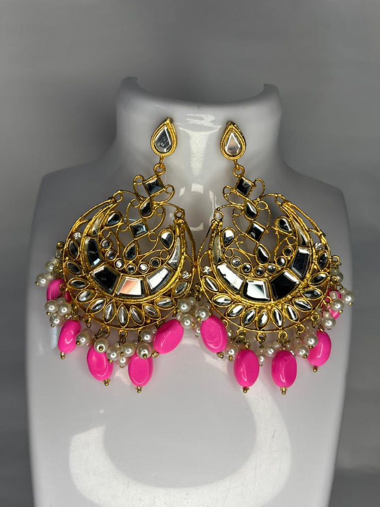 Kundan Mirror Shine Jhumkay