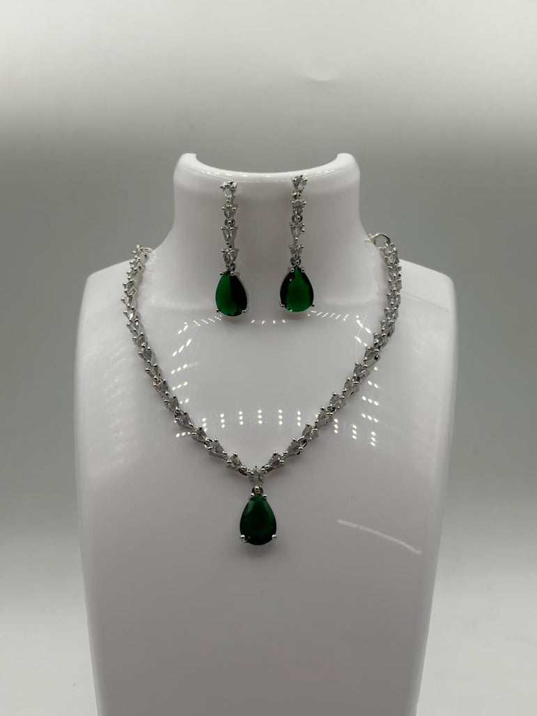 American Diamond Locket Set