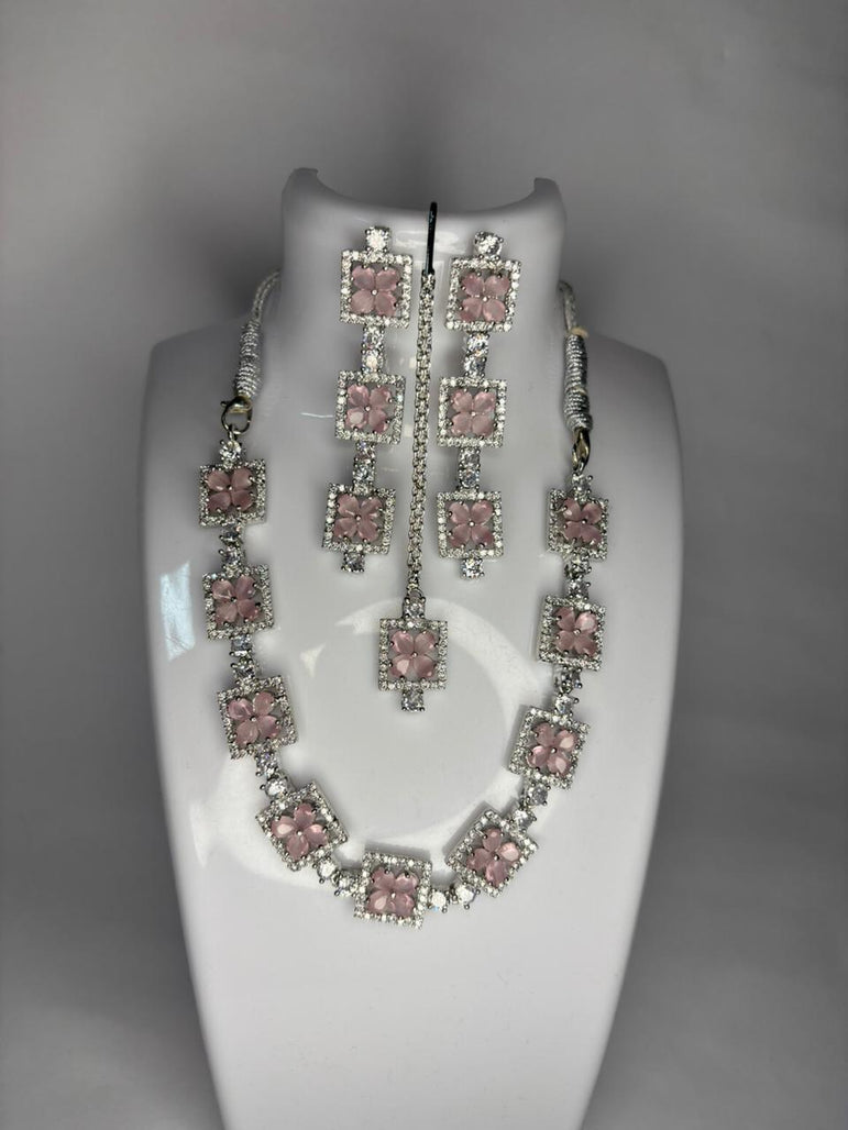 Blue American Diamond Flower set