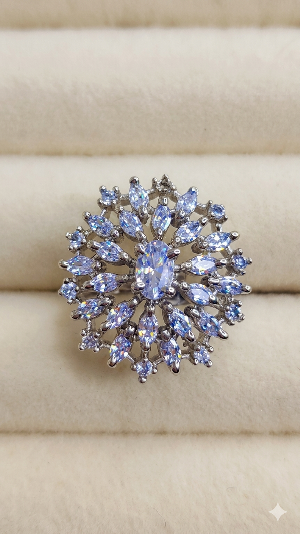 American diamond round adjustable rings