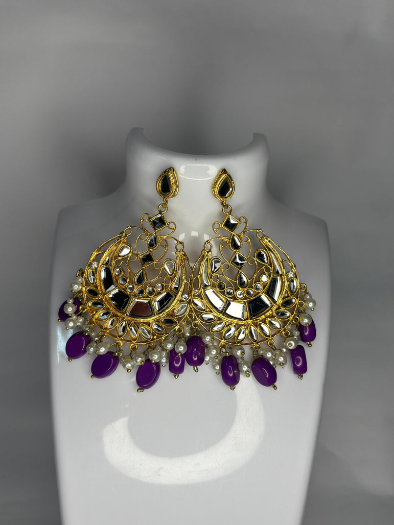 Kundan Mirror Shine Jhumkay