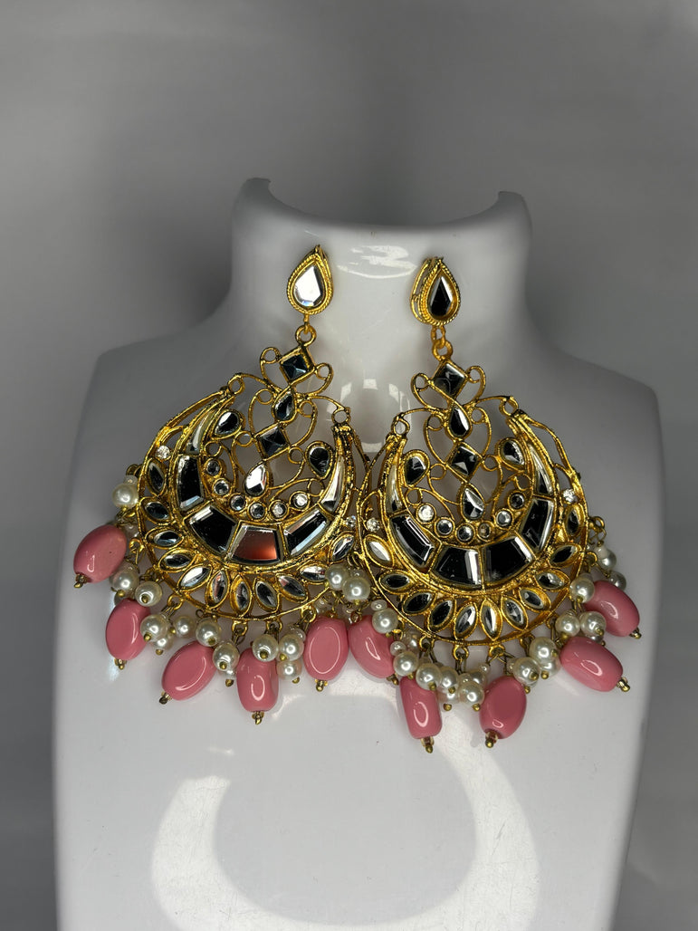 Kundan Mirror Shine Jhumkay
