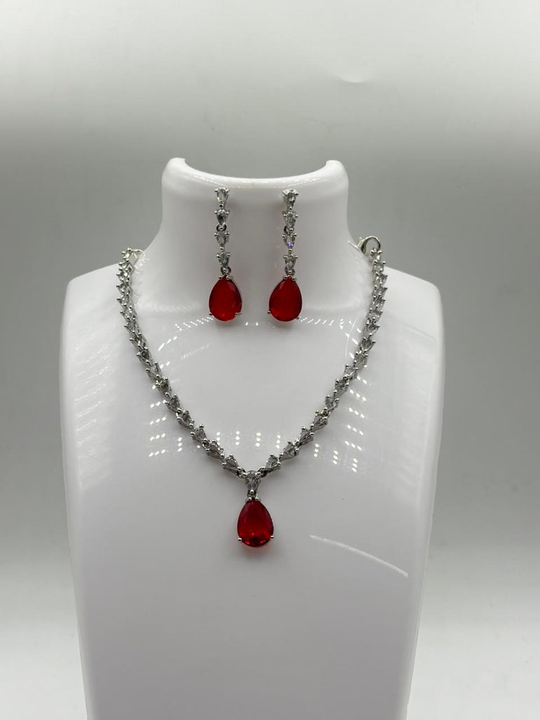 American Diamond Locket Set