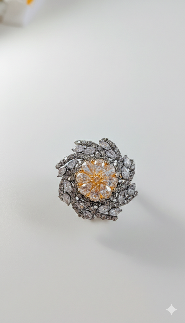 Crystal Wave Rings (Adjustable)