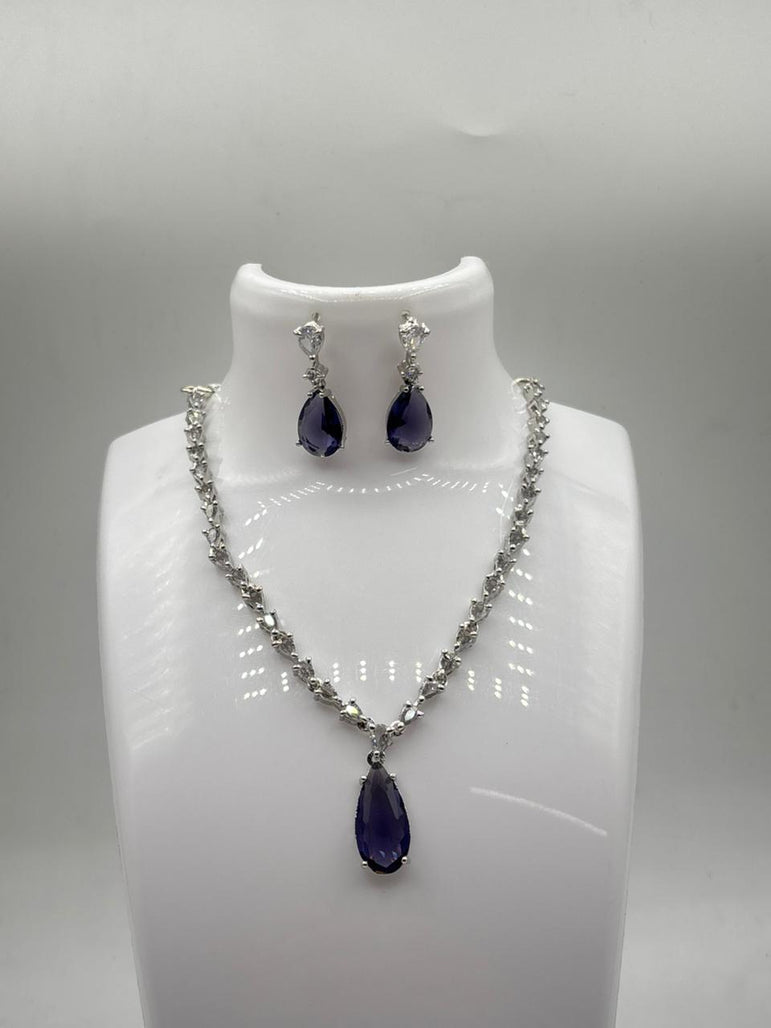 American Diamond Locket Set