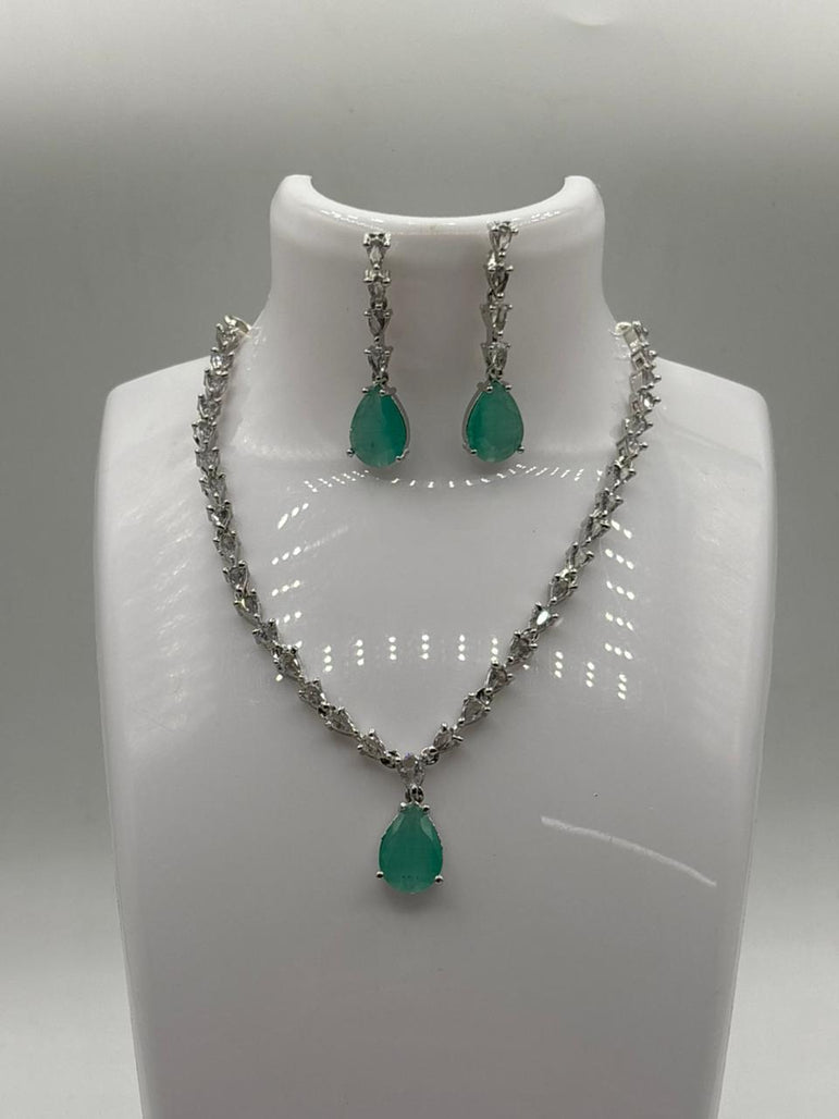 American Diamond Locket Set